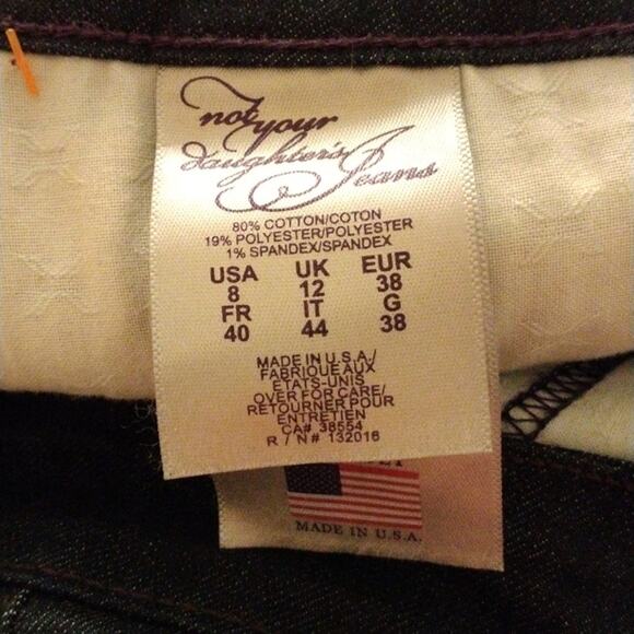 NYDJ jeans Women's Sz 8 Dark Blue Straight Leg Stretch Lift Tuck Casual Glam - Picture 6 of 11